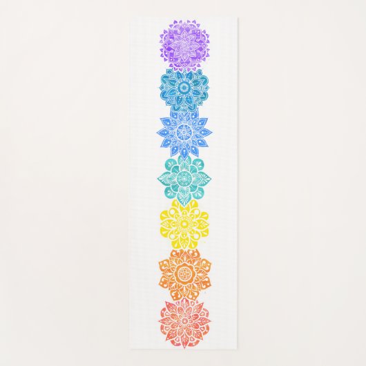 Rainbow Seven Chakras Mandala Yogamat (Voorkant)