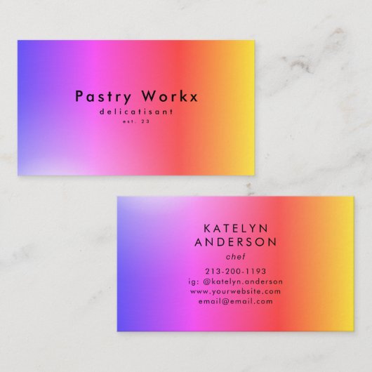 Rainbow Shaded Elegant Gradient Ombre Visitekaartje (Voorkant / Achterkant)