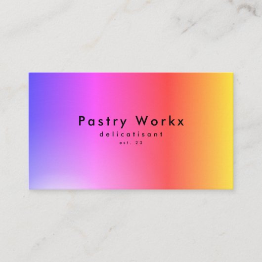 Rainbow Shaded Elegant Gradient Ombre Visitekaartje (Voorkant)