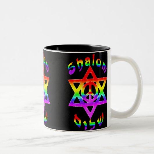 Rainbow Shalom-Mokken Tweekleurige Koffiemok (Rechts)