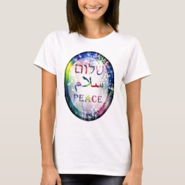 Rainbow Shalom Salaam Peace T-shirt