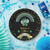 Rainbow Shamrock Elephant St Patrick Baby shower P Papieren Bordje (Feest)