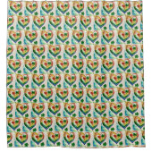 Rainbow Shamrock Heart Shower Curtain - Iers Douchegordijn