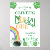 Rainbow Shamrock Lucky One eerste verjaardagsfeest Poster (Voorkant)