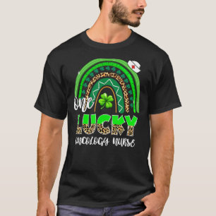 Rainbow Shamrock One Lucky Oncology Nurse St Patri T-shirt