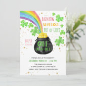 Rainbow Shamrock Pot of Gold 1st Birthday Kaart (Staand voorkant)