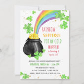 Rainbow Shamrock Pot of Gold Kids Birthday Kaart (Voorkant)