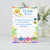 Rainbow Sharks Birthday Celebration Bedankt (Staand voorkant)