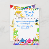 Rainbow Sharks Birthday Celebration Bedankt (Voorkant / Achterkant)