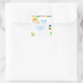 Rainbow Sharks Birthday Celebration Bedankt Vierkante Sticker (Tas)