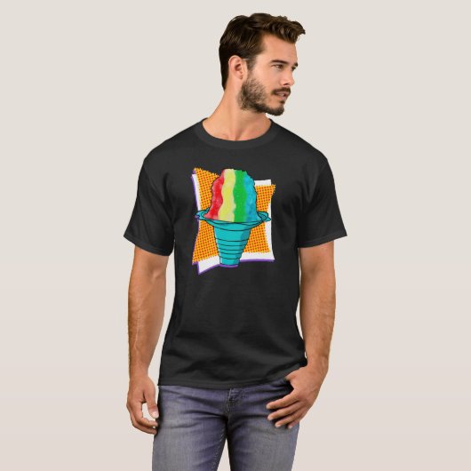 Rainbow Shaved Ice Hawaiian Shave Ice Snow Cone T-shirt (Voorkant volledig)