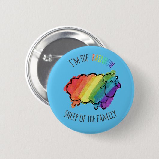 Rainbow Sheep Pin Ronde Button 5,7 Cm (Voorkant /achterkant)