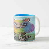Rainbow Sheep Two-Tone Coffee Mok (Voorkant rechts)