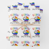 Rainbow Sheep Wrapping Paper Flat Sheet Set van 3 (In situ)