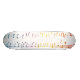 Rainbow Sheet Music Skateboard