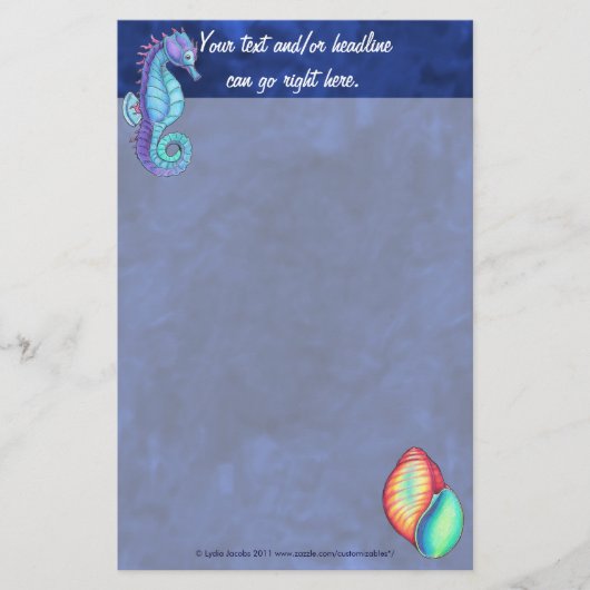 Rainbow Shell en Zee Horse Stationery Briefpapier (Voorkant)