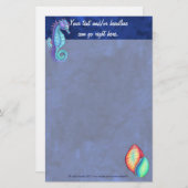 Rainbow Shell en Zee Horse Stationery Briefpapier (Voorkant / Achterkant)