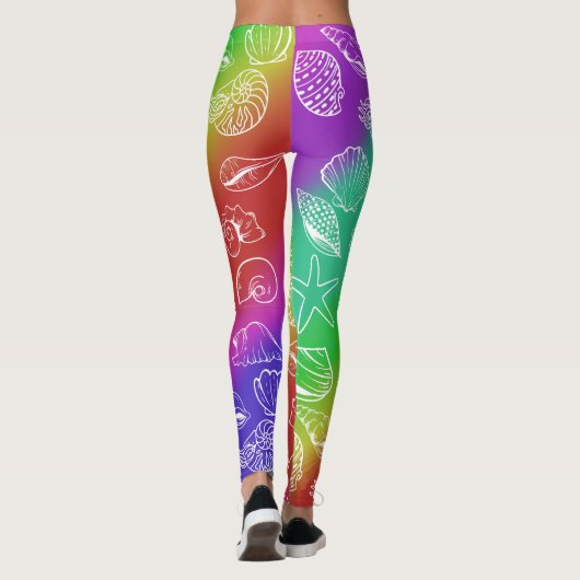 Rainbow Shellfish Patroon Leggings (Achterkant)
