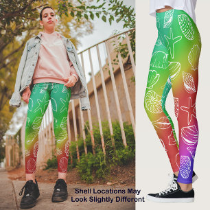 Rainbow Shellfish Patroon Leggings