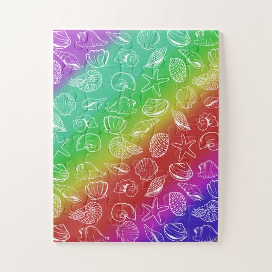 Rainbow Shellfish Pattern 11 x 14 inch Legpuzzel (Verticaal)