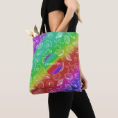 Rainbow Shellfish Pattern Add Name All Over Print Tote Bag (Dichtbij)