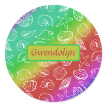 Rainbow Shellfish Pattern Voeg naam toe