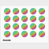 Rainbow Shellfish Pattern Voeg naam toe Ronde Sticker (Vel)
