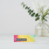 Rainbow Sherbet Artistic QR Code Stick Kaart Mini Visitekaartje (Staand voorkant)