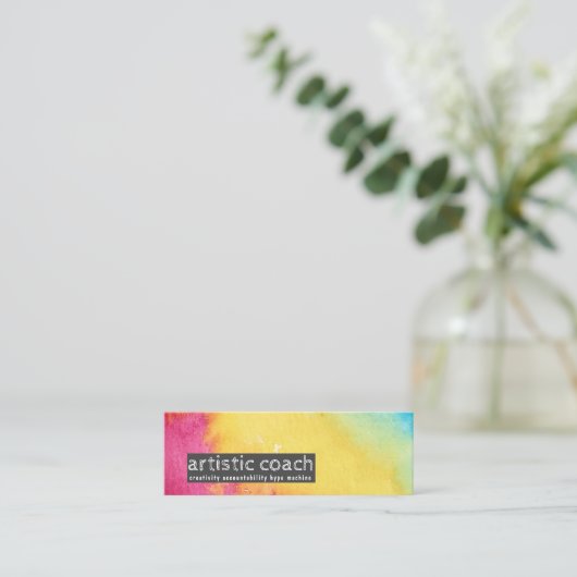 Rainbow Sherbet Artistic QR Code Stick Kaart Mini Visitekaartje (Staand voorkant)