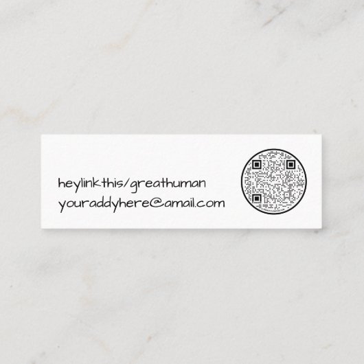 Rainbow Sherbet Artistic QR Code Stick Kaart Mini Visitekaartje (Achterkant)