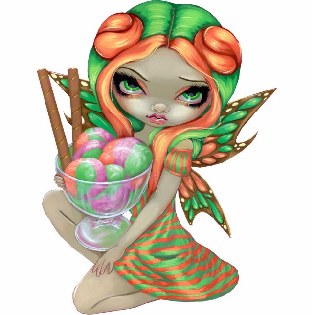 Rainbow Sherbet Fairy ice roomfoto Sculpture Staand Fotobeeldje (Voorkant)