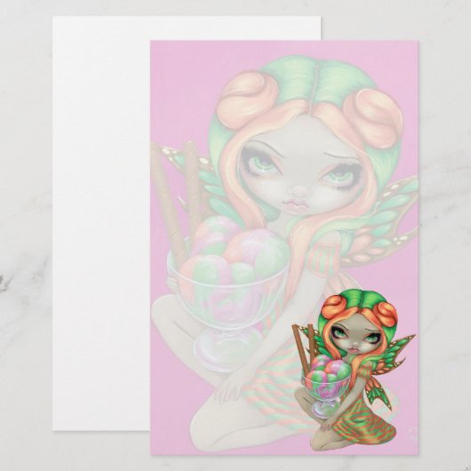 "Rainbow Sherbet Fairy" Stationery Briefpapier (Voorkant / Achterkant)