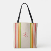 Rainbow Sherbet gestreept Tote Bag (Achterkant)