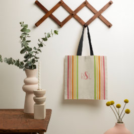 Rainbow Sherbet  gestreept Tote Bag