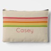 Rainbow Sherbet  Gestreepte Cosmetische Zak Etui (Voorkant)