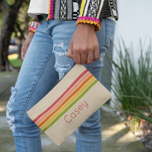 Rainbow Sherbet  Gestreepte Cosmetische Zak Etui