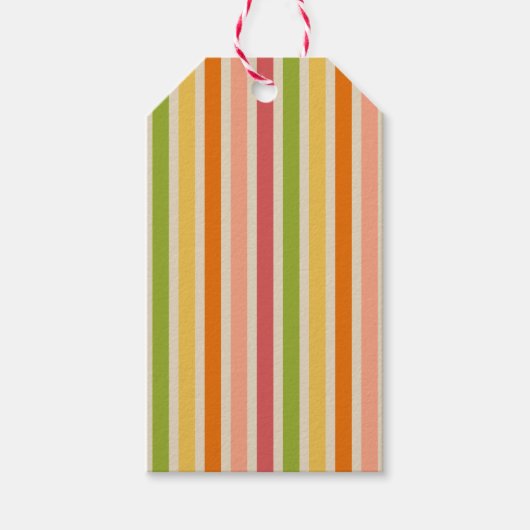 Rainbow Sherbet  Gestreepte Gift Label Cadeaulabel (Voorkant)