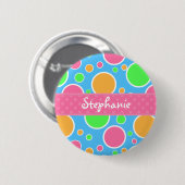 Rainbow Sherbet Polka Dots Ronde Button 5,7 Cm (Voorkant /achterkant)