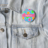 Rainbow Sherbet Polka Dots Ronde Button 5,7 Cm (In situ)