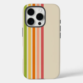 Rainbow Sherbet Retro Gestreept iPhone 16 Pro Hoesje