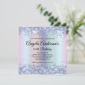 Rainbow Shimmer Holo Glitter Leopard Birthday Kaart (Staand voorkant)