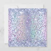 Rainbow Shimmer Holo Glitter Leopard Birthday Kaart (Achterkant)
