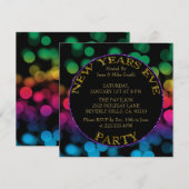 Rainbow Shimmer Lights Glitter New Years Eve Party Kaart (Voorkant / Achterkant)