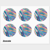 Rainbow Shimmer Metallic Paper Design Ronde Sticker (Vel)