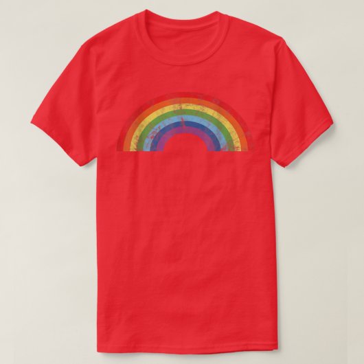 Rainbow Shirt Retro 80's Style Women Mannen G (Design voorkant)