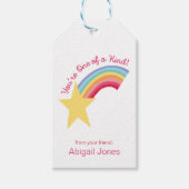 Rainbow Shooting Star Retro Valentijnsdag Cadeaulabel (Voorkant)