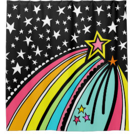 Rainbow Shooting Star Space Douchegordijn