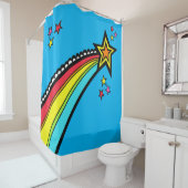 Rainbow Shooting Star Space Douchegordijn (In situ)