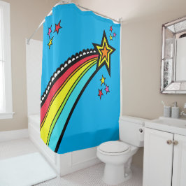 Rainbow Shooting Star Space Douchegordijn
