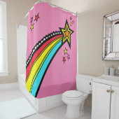 Rainbow Shooting Star Space Douchegordijn (In situ)